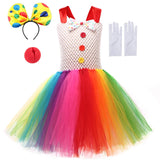 Funny Circus Clown Costume for Chicas Carnival Party Dresses Naughty Joker Cosplay Halloween Costume Enfant Fancy Tutu Dress Up