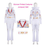 Elvises Cosplay Costume Anime Presleleying Rocker Singer Performance Jumpsuit Suit Adult Kids Party Halloween Costume For Men