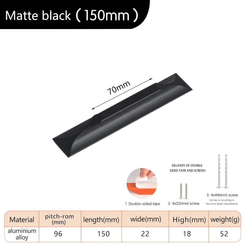 Self-adhesive easy-install kitchen cabinet drawer colorful handles furniture door windows sliding glass door push-pull handle