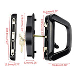 Balcony Glass Door Handle Lock Single Side with for Key Zinc Alloy Sliding Door Handle Reversible Mortise-Style Locks