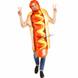 Funny Food Cosplay Halloween Costume Adult Family Fancy Dress Pizza Burger French Fries Sausage Hot Dog Carnival Party Outfit