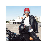 7 Pcs 70s 80s Rocker Costume Heavy Metal Wig Men women Hippie Wig with Bandana Sunglasses Punk Gloves Tattoo Sleeves for 80s Pun