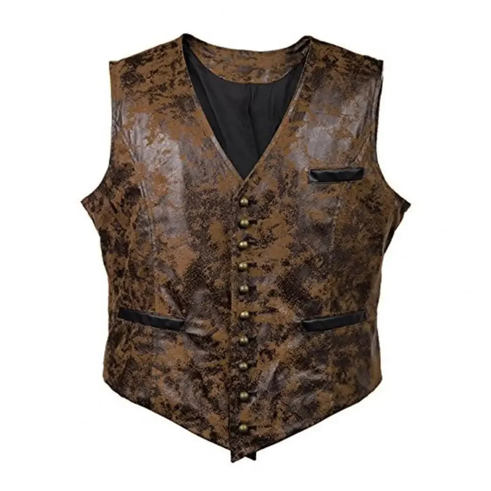 Costume Médiéval Vintage pour Homme, Gilet Steampunk, Gothique, Col en V, Glaçure, Halloween, Carnaval, Habillage, Vêtements de