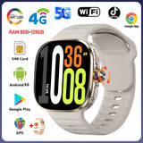 5G/4G Smart Watch 2.4 inch AMOLED 2100mah Battery 900W Camera GPS WIFI Google APPS Download 8GB+128GB RAM Smartwatch Android 10