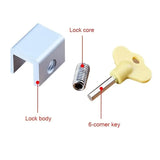 2pcs Patio Sliding Door Lock Aluminium Alloy Buckle Anti-Theft Access Restriction Limiting Device