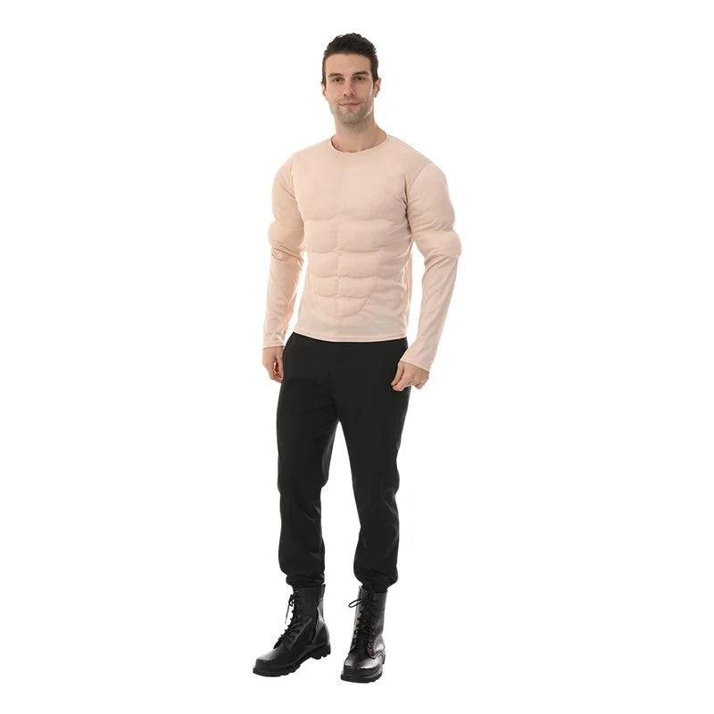 Halloween Costume Funny Muscular Man Muscle Cosplay Suit for Birthday Party Man Clothes Carnival Easter Purim Fancy Dress