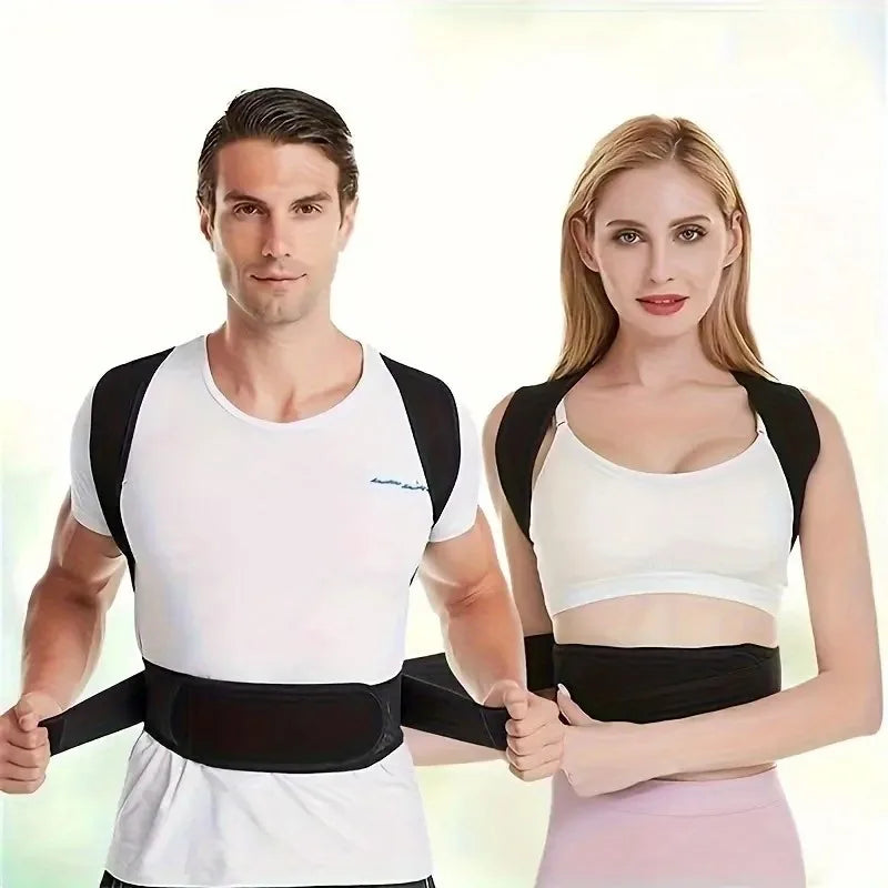 Reinforced Posture Corrector Vest, Adjustable Back Support Brace for Lumbar Spine, Shoulder Neck Stretcher Trainer for Men Women
