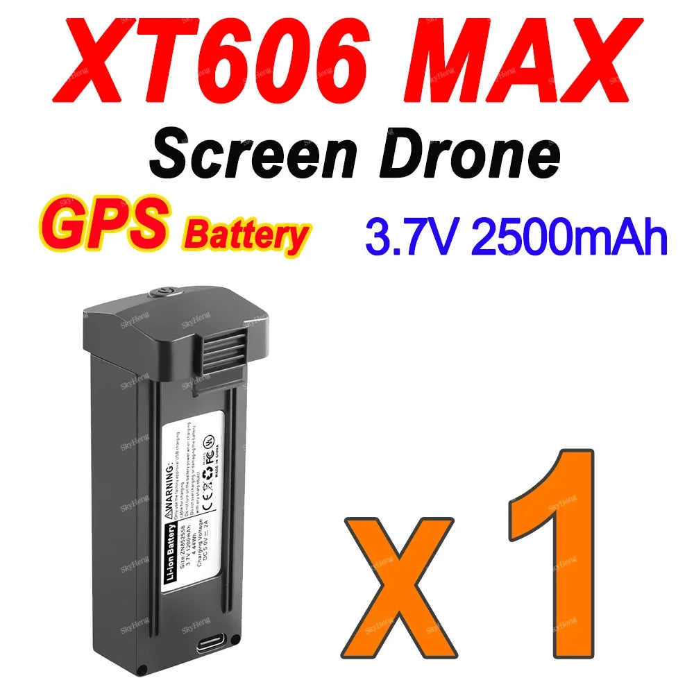 XT606 MAX GPS Drone Battery 3.7V 2500MAH 25mins Time For XT606 Screen RC Airplanes Parts XT606 Spare Replacement Accessories