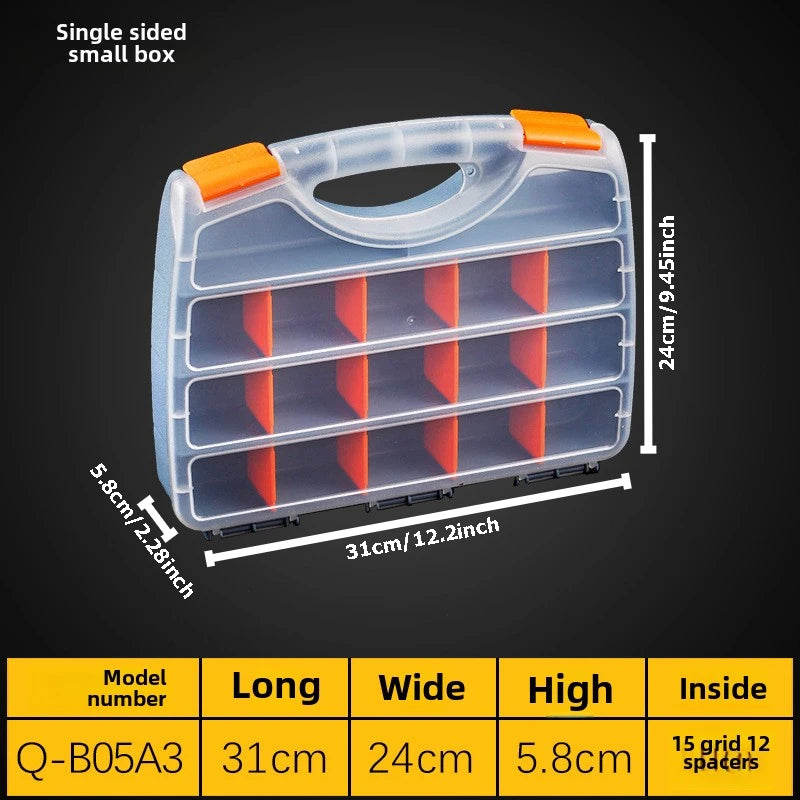 Tool Box Organizers and Storage Plastic Container Compartment Adjustable Detachable Chest Case for Tool Hardware Fastaner Screw