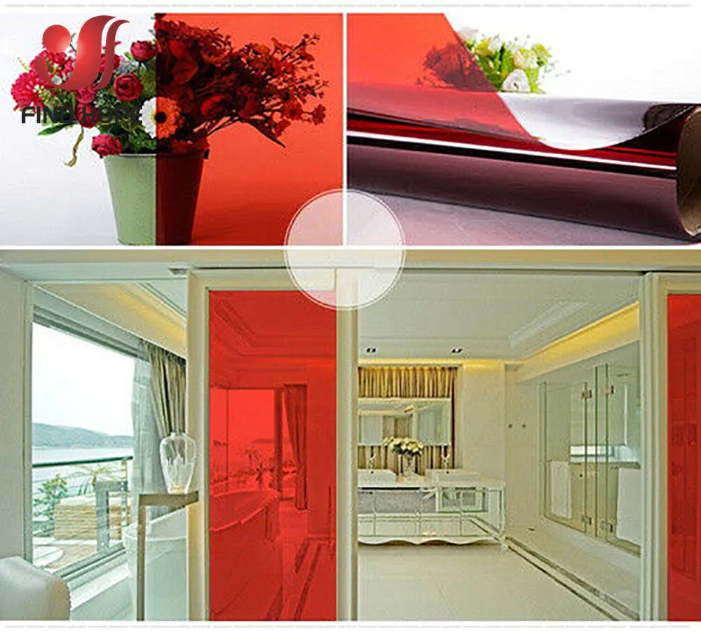 Transparent Window Film Multicolor Solar Tint Self Adhesive Stain Glass Decor Vinyl Roll DIY A4 20/40*120CM