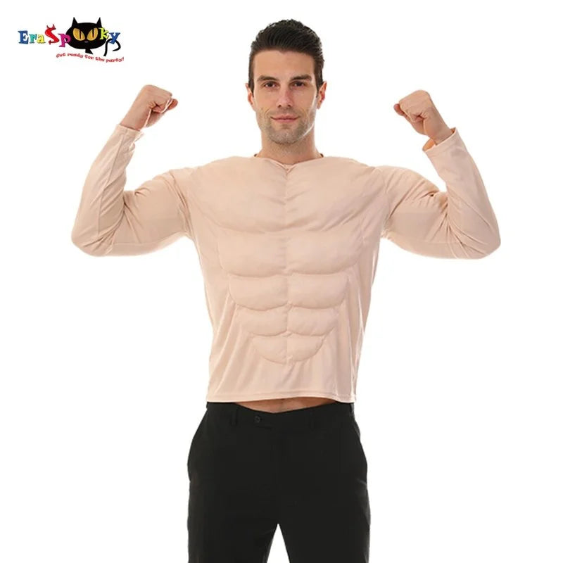 Halloween Costume Funny Muscular Man Muscle Cosplay Suit for Birthday Party Man Clothes Carnival Easter Purim Fancy Dress