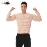 Halloween Costume Funny Muscular Man Muscle Cosplay Suit for Birthday Party Man Clothes Carnival Easter Purim Fancy Dress