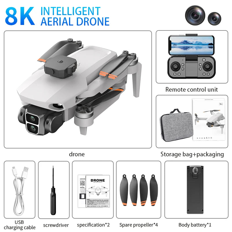L106 PRO GPS Drone 6K Camera Brushless Motor 4-Way Obstacle Avoidance WiFi FPV Foldable RC Quadcopter