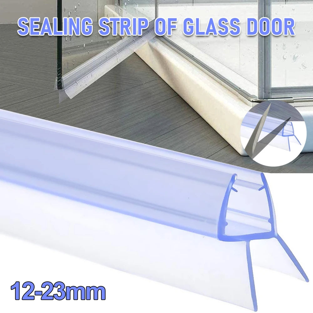 100cm Bathroom Shower Screen Door Seal Strip PVC 12/17/22/23mm Windproof Glass Door Bottom Water Blocking Seal Strips