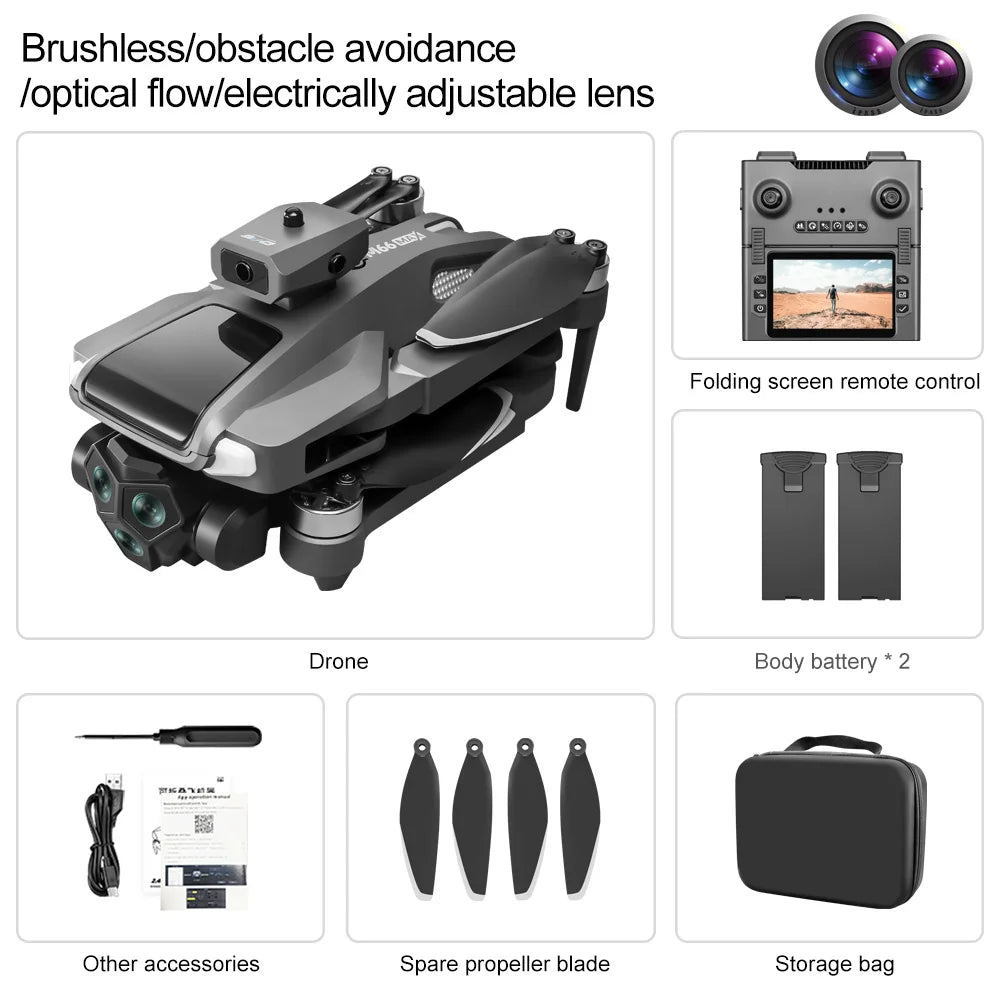 RC Drone M66 MAX 8K Wide-Angle HD TripleProfessional Camera WiFi FPV Height Hold RC Drone Aircraft Quadrotor Drone