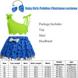 New 2026 Infant Toddle Pebble Bone Fancy Dress Up Halloween Caveman Cavegirl Flint stone Costume For Girl COS