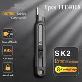 Deli Snap-off Utility Knife Retractable Box Cutters 9mm 18mm High Carbon Steel Blades Auto Lock, for Office Supplies Stationery