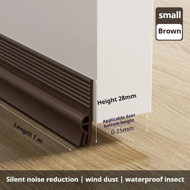 28/50mm Height Door Bottom Weatherstripping Windproof Dust Insect Prevention Self-Adhesive Triple-Thickening Window Seal Strip