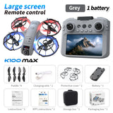 Hot K100 MAX Mini Drone Professional 4K HD Dual Camera Fpv Screen Optical Flow Drone Toys Quadcopter Brushless Dron Toy Gift New