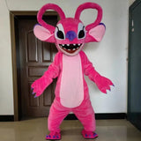 Plush Blue Stitch Mascot Costume Disney Angel Cartoon Fur Cosplay Suit Adult Advertising Fancy Dress Carnival Party Halloween