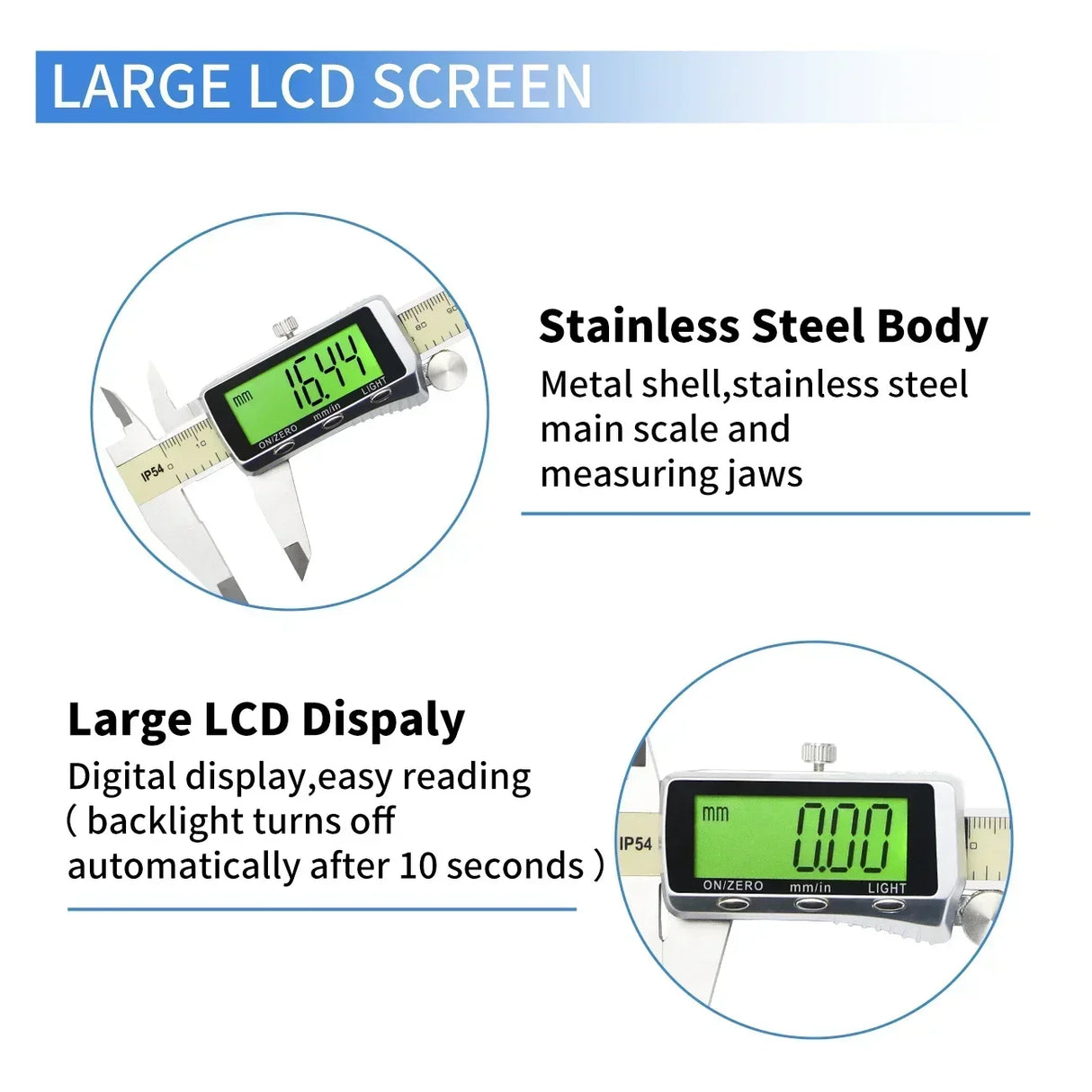 SHAHE New Digital Caliper 0-6"150mm Vernier Calipers Measuring Tool Electronic Micrometer with Large LCD Backlight