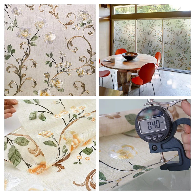 Window Privacy Film Adhesive Film Static Clings 3D Decorative Flower Window Film Stained Vinyl Glass Christmas Window Sticker