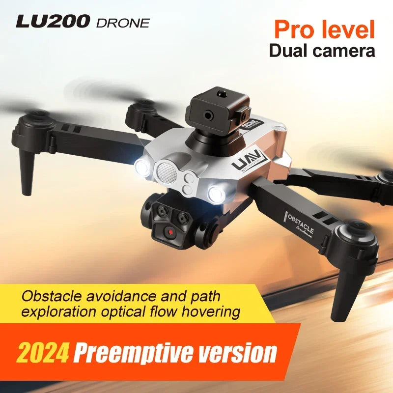 LU200 Drone 8K Professionale Dual-Camera HD WIFI GPS Optical Localization Four-way Obstacle 10000M Remote Control Drone