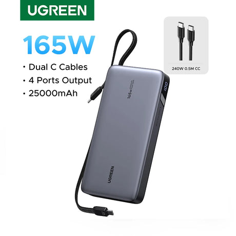 UGREEN 25000mAh portable power bank 165W fast charging