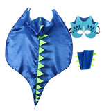 Halloween 6 Color Options Dinosaur Dragon Hooded Cape With Matching Mask Wristband For Cosplay Party Role Play Fancy Dress Cloak