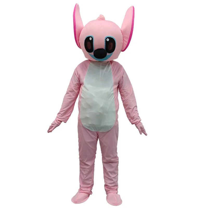Plush Blue Stitch Mascot Costume Disney Angel Cartoon Fur Cosplay Suit Adult Advertising Fancy Dress Carnival Party Halloween