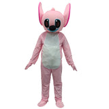 Plush Blue Stitch Mascot Costume Disney Angel Cartoon Fur Cosplay Suit Adult Advertising Fancy Dress Carnival Party Halloween