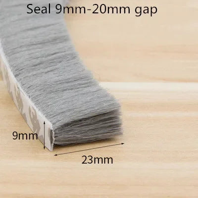 10/5Meters Brush Strip Self Adhesive Door Window Sealing Strip Home Door Window Sound Insulation Seal Film Door Weather Strip