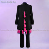 Male Corbeau Cosplay Costume Karasuba Roleplay Uniform Coat Pant Glasses Necktie Men Adult Clothing Outfits Halloween Party Suit