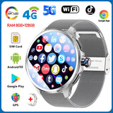 5G/4G All-Network Smart Watch 1.95 inch AMOLED 2100mah Battery 8GB+128GB RAM 900W Camera GPS WIFI Google APP Download Smartwatch