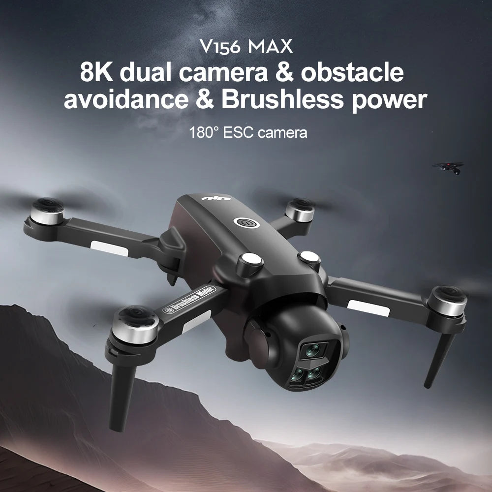 Lenovo V156 MAX 8K Drone with Screen Remote Control Brushless ESC  4K HD Dual Camera GPS drone  Quadcopter Avoidance Gift
