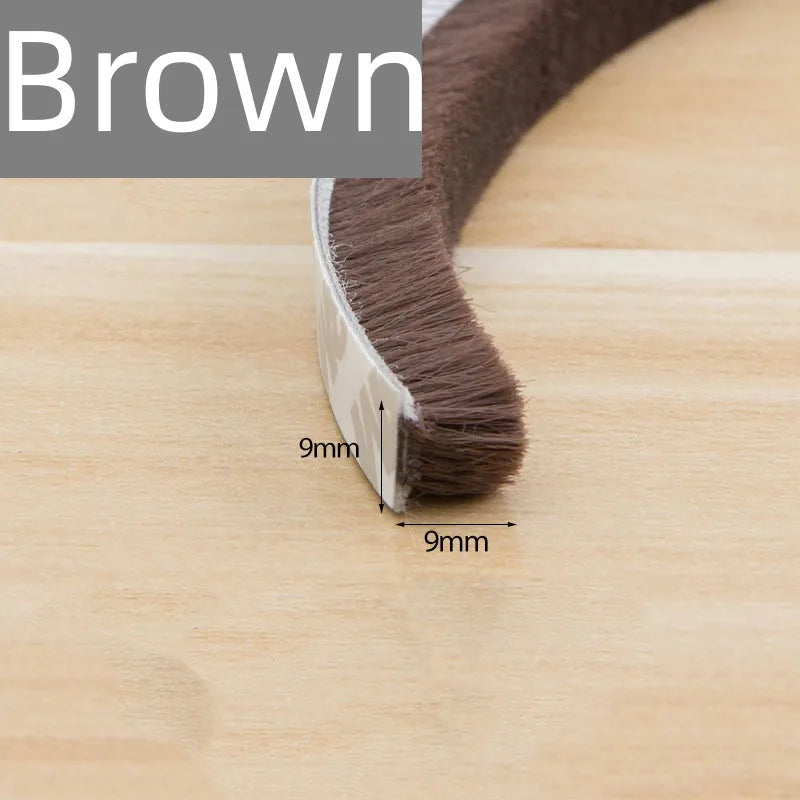 10M Brush Strip Self Adhesive Door Window Sealing Strip Door Window Windproof Dust Sound Insulation Strip Gasket Home