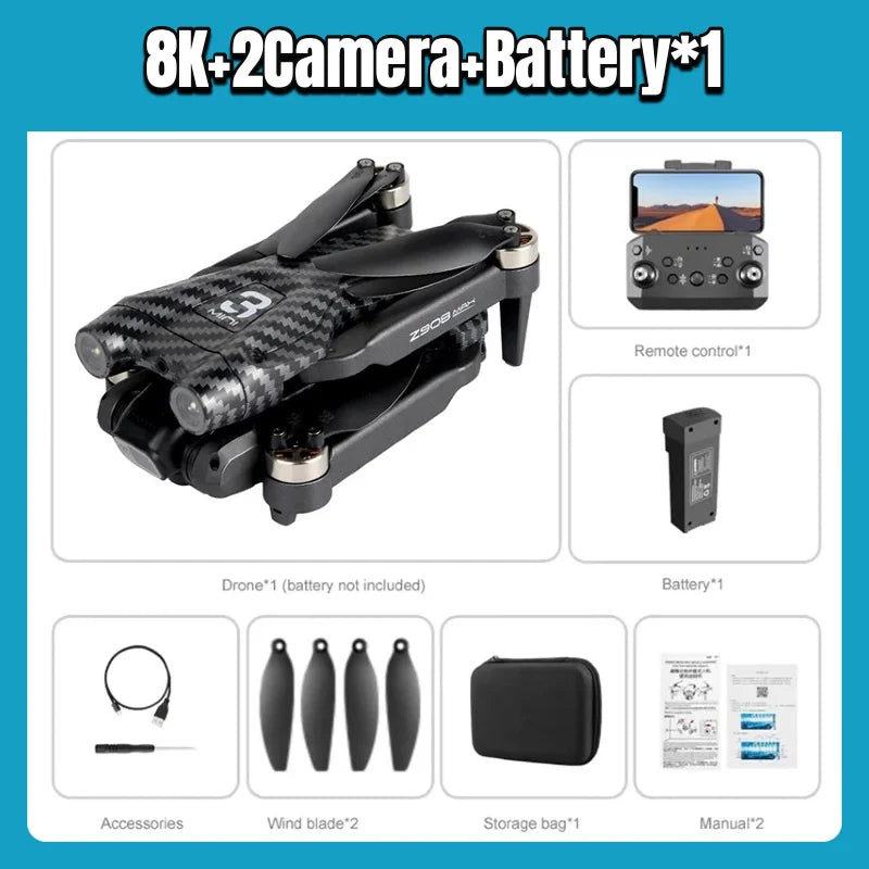 Lenovo Z908 ProMAX 8K Drone ESC Professional 4K GPS Dron Optical Flow Localization 3sided Obstacle Avoidance Quadcopter Toy