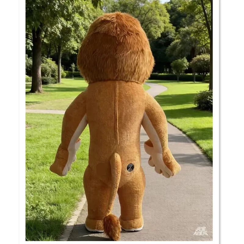 Cartoon Doll Giant Lion Inflatable Mascot Costume Animal Role Playing Lion Theme Stage Performance Wedding Celebration Costume