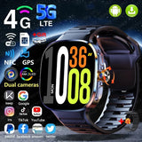 New Large Screen Smartwatch 4G/5G Android 10.0 AMOLED 2.4 inch 900W Pull-out Swivel Camera WIFI GPS Smart watch 16GB+256GB RAM