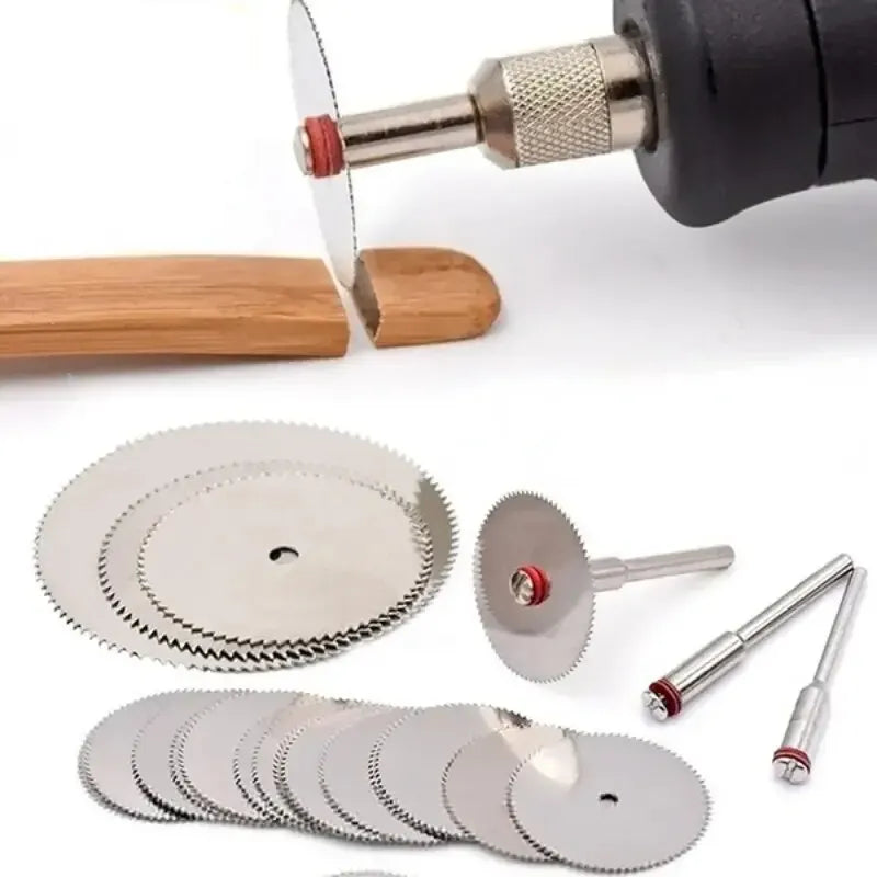 11pcs/set Stainless Steel Wood Cutting Disc Rotary Tool Circular Cutof