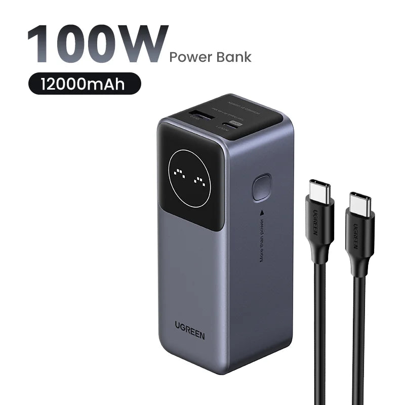 UGREEN 12000mAh portable power bank 100W fast charging