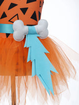 Halloween Cavegirl Caveman Costumes for Girls 3D Bone Mesh Tutu Leotard Dress Flintstone Hominid Gymnastic Ballet Dance Leotard