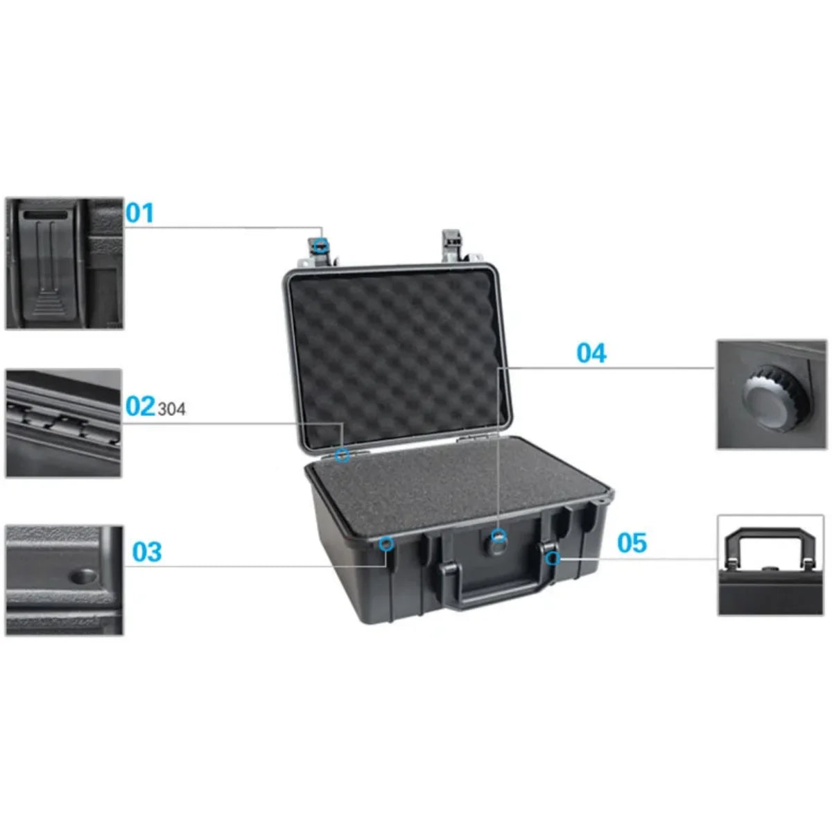 Waterproof Hard Toolbox Safety Protector Box Portable Organizer Hardware Storage Tool Case Impact Resistant Instrument Case