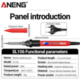 ANENG SL106 Electric Soldering Irons Adjustable Temperature Welding Solder Rework Station Heat Pencil Tip Repair Tools 110V/220V