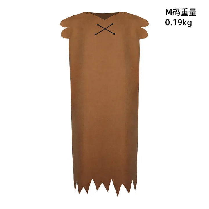 Women Men Flintstone Cosplay Halloween Costume Tv&Movie Role Play Dress and One Piece Set for Adults Party Carnival Wear