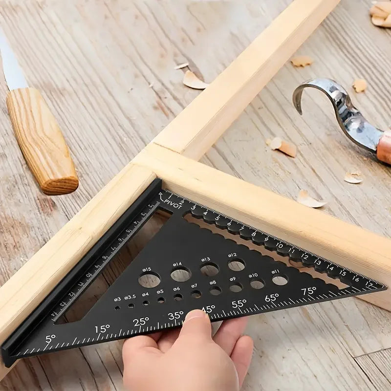 1pc Triangle Ruler 7inch Aluminium Angle Protractor Speed Metric Square Measuring Ruler for Building Framing Tools Gauges