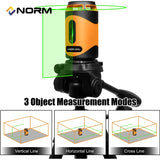 NORM Mini Green Lines Laser Level 5 Lines Horizontal and Vertical Cross Magnetic Base Automatic Fix Can be Used with Receiver