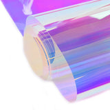 Holographic Clear Window Film Iridescent Dichroic Vinyl Decorative Glass Sticker Self-Adhesive Rainbow Cellophane DIY Home Decor