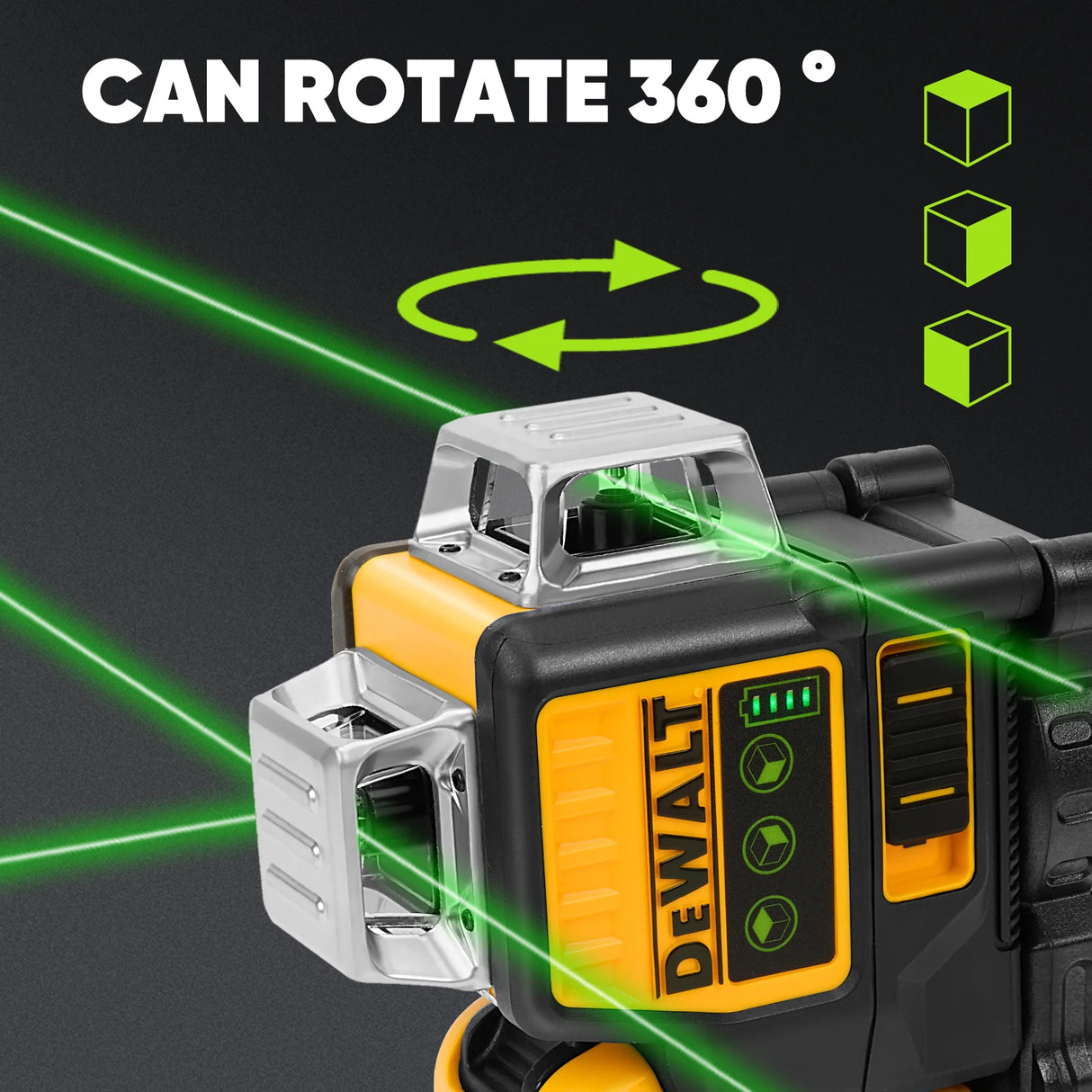 Dewalt DW089LG 3 Sides*360 Degree Vertical 12 Lines Laser Level Horizontal Green Light Level Meter Outdoor