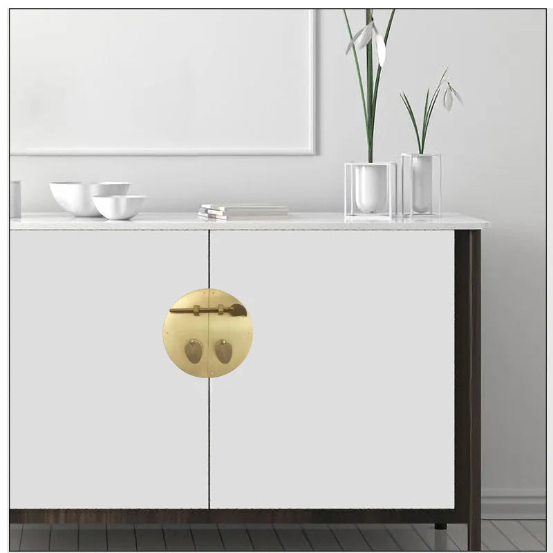 12/15/18/20CM Classic Furniture Handle Brass Round Face Plate Back Plate Cabinet Knobs and Handles Home Improvement